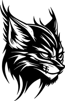 Wildcat, Black and White Vector illustration
