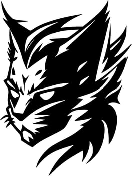 Wildcat, Black and White Vector illustration