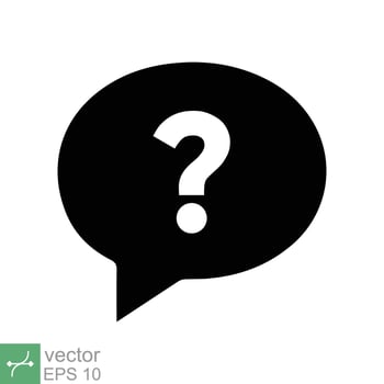 Question mark in bubble icon. Simple flat style. Help speech bubble symbol, ask, query, faq concept. Vector illustration isolated on white background. EPS 10.