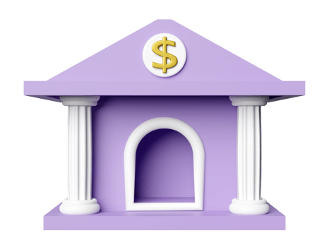 bank or tax office building isolated. bank financing, money exchange concept, 3d illustration or 3d render png