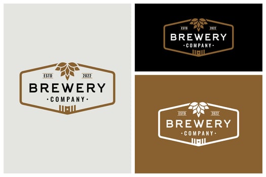 Simple Minimalist brewery company logo. logo brewing vector