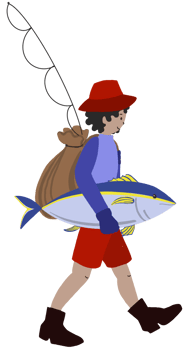 The fisherman with big fish. png