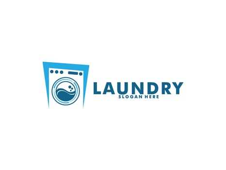 laundry icon washing machine logo design for business clothes wash cleans modern template vector