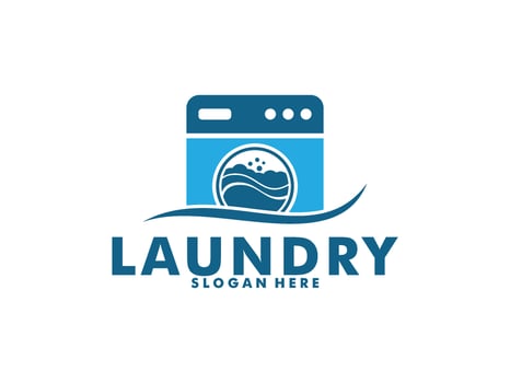 laundry icon washing machine logo design for business clothes wash cleans modern template vector