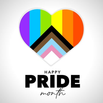 Heart with pride flag colors. LGBTQ flag vector