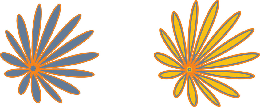 set of flowers vector