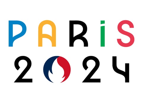 Ukraine, Kharkiv - August, 2, 2023. Paris, France, 2024 Summer Olympics official logo. vector