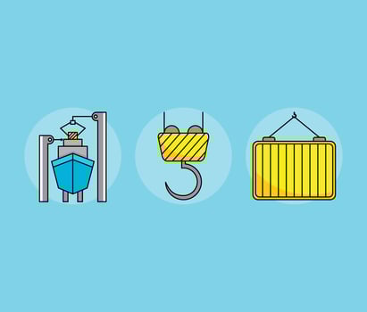 vector cargo sea port illustration