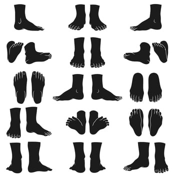 Human leg pose silhouette vector illustration bundle