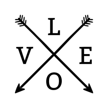 typography the word love begins and ends with an arrow vector