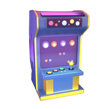 3D icon video games rendered isolated on the transparent background. arcade machine object for your design. png