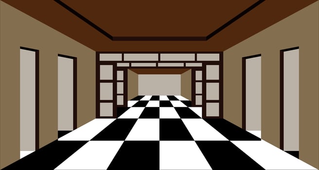 room vector in japanese style.  optical illusion 3d design