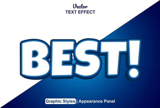 best text effect with blue graphic style and editable. vector