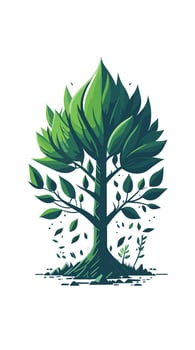 Green tree on white background vector