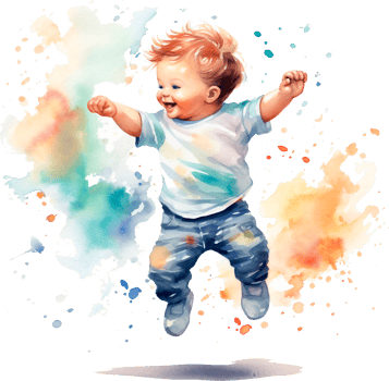 Watercolor dancing kid, happy boy dance, playing boy, watercolor clipart isolated on white background. png