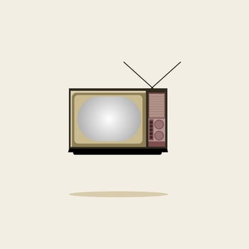 old school television vector retro analog flat design simple mock up animation attractive