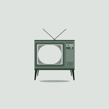 old school television vector retro analog flat design simple mock up animation attractive