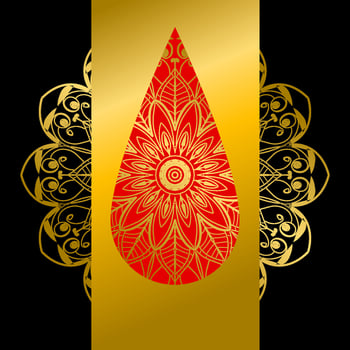 Gradient background with golden mandala ornament vector