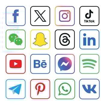 Social media icons set Logo Vector Illustrator network