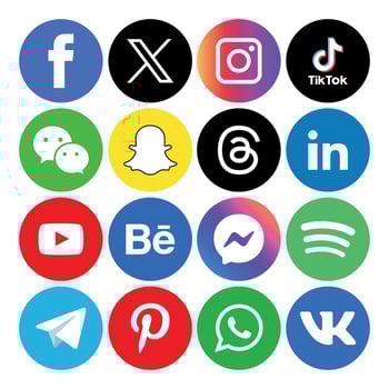 Social media icons set Logo Vector Illustrator network
