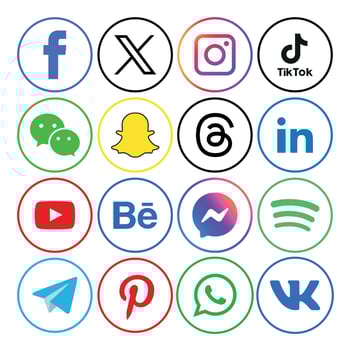 Social media icons set Logo Vector Illustrator network