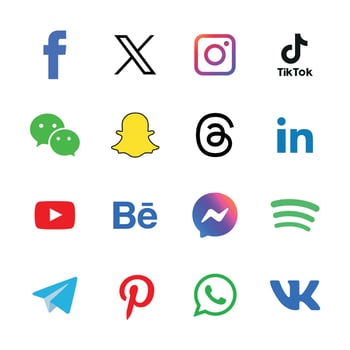 Social media icons set Logo Vector Illustrator network