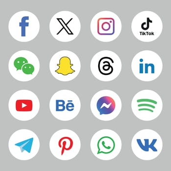 Social media icons set Logo Vector Illustrator network