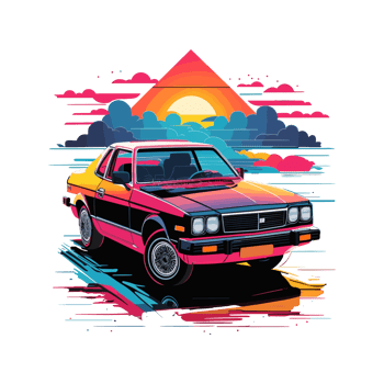 Colorful car artwork illustration t-shirt design, transparent background, Street sketches, book cover, posters, Mug, Tshirt and other uses png