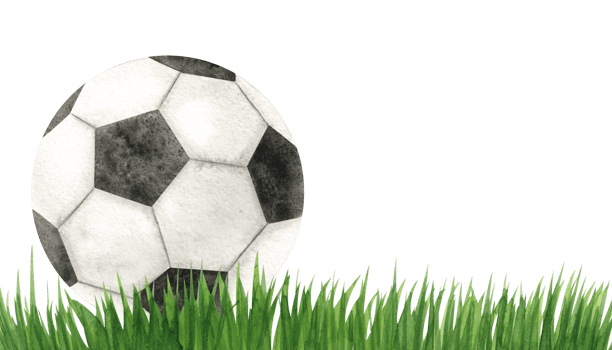 Soccer ball. Football ball on the grass. Watercolor hand drawn illustration. Isolated. Sports equipment. For football club, sporting goods stores, poster and postcard design png
