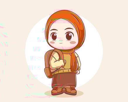 Cute wearing autumn clothes cartoon character vector