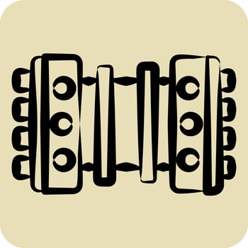 Icon Bandoneon. related to Argentina symbol. hand drawn style. simple design editable. simple illustration vector