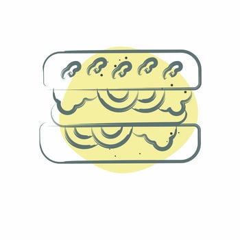 Icon Choripan. related to Argentina symbol. Color Spot Style. simple design editable. simple illustration vector