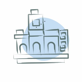 Icon La Boca Argentina. related to Argentina symbol. Color Spot Style. simple design editable. simple illustration vector
