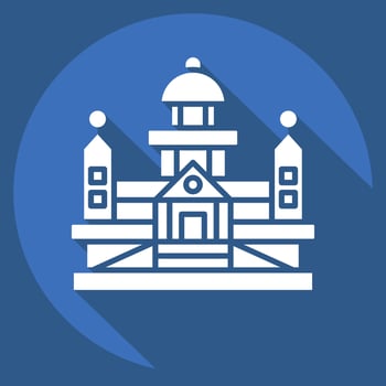 Icon Parliament. related to Argentina symbol. long shadow style. simple design editable. simple illustration vector