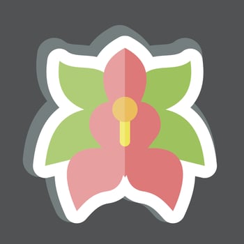 Sticker Erythrina. related to Argentina symbol. simple design editable. simple illustration vector