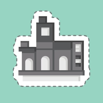 Sticker line cut La Boca Argentina. related to Argentina symbol. simple design editable. simple illustration vector