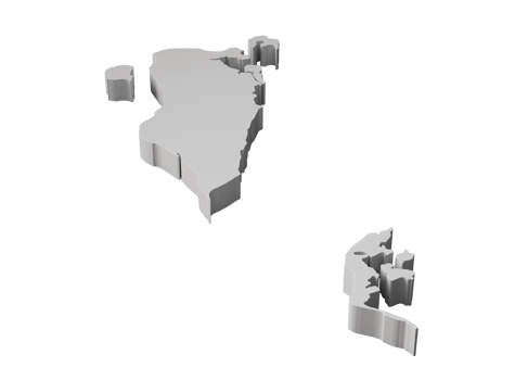 Bahrain 3D map Geography Cartography and topology 3D illustration png