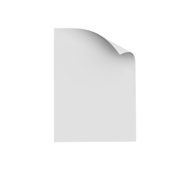 Bent empty paper sheet. empty paper Mockup A4 format paper with shadows 3d Illustration png
