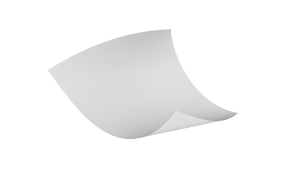 Bent empty paper sheet. empty paper Mockup A4 format paper with shadows 3d Illustration png