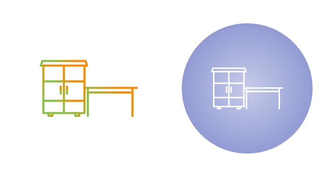 Table with Shelves Vector Icon
