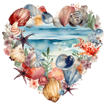 Retro Beach Sunset Watercolor clipart png