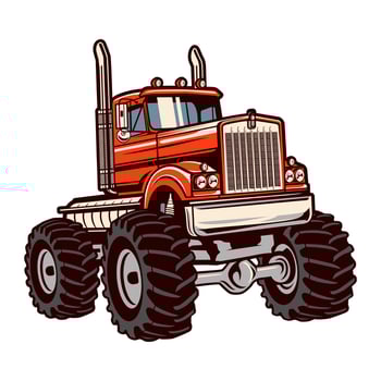 monster truck vector logo design inspiration, Design element for logo, poster, card, banner, emblem, t shirt. Vector illustration