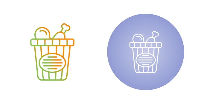 Chicken Bucket Vector Icon