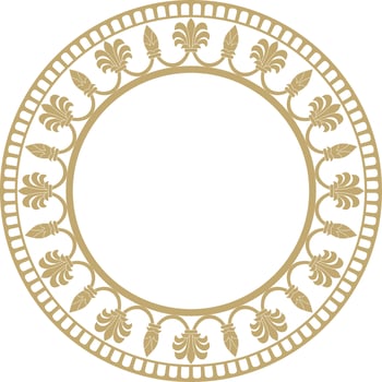 Vector round golden national persian ornament. Circle, frame, border ethnic pattern of Iranian civilization