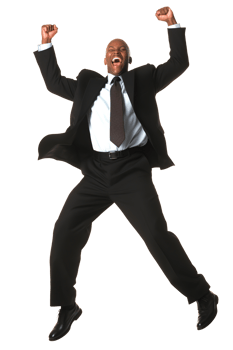 Happy african businessman isolated on white or transparent background cutout. Generative AI png