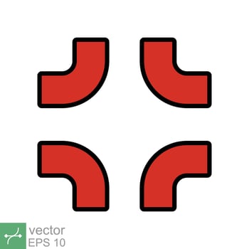 Anger symbol icon. Simple flat style. Red angry sign, cartoon emoticon sticker concept. Filled outline vector illustration isolated on white background. EPS 10.
