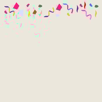 Vector illustration of confetti on beige background