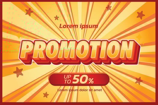 Promotion label, alphabet 3d text effect, promotion discount label templates vector