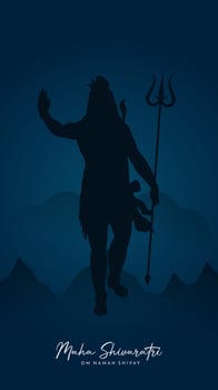Maha Shivratri Illustration Of Lord Shiva Silhouette Design Social Media Post vector