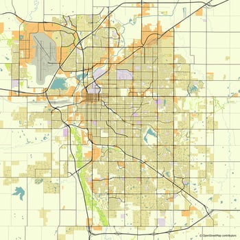 Vector city map of Lincoln Nebraska USA